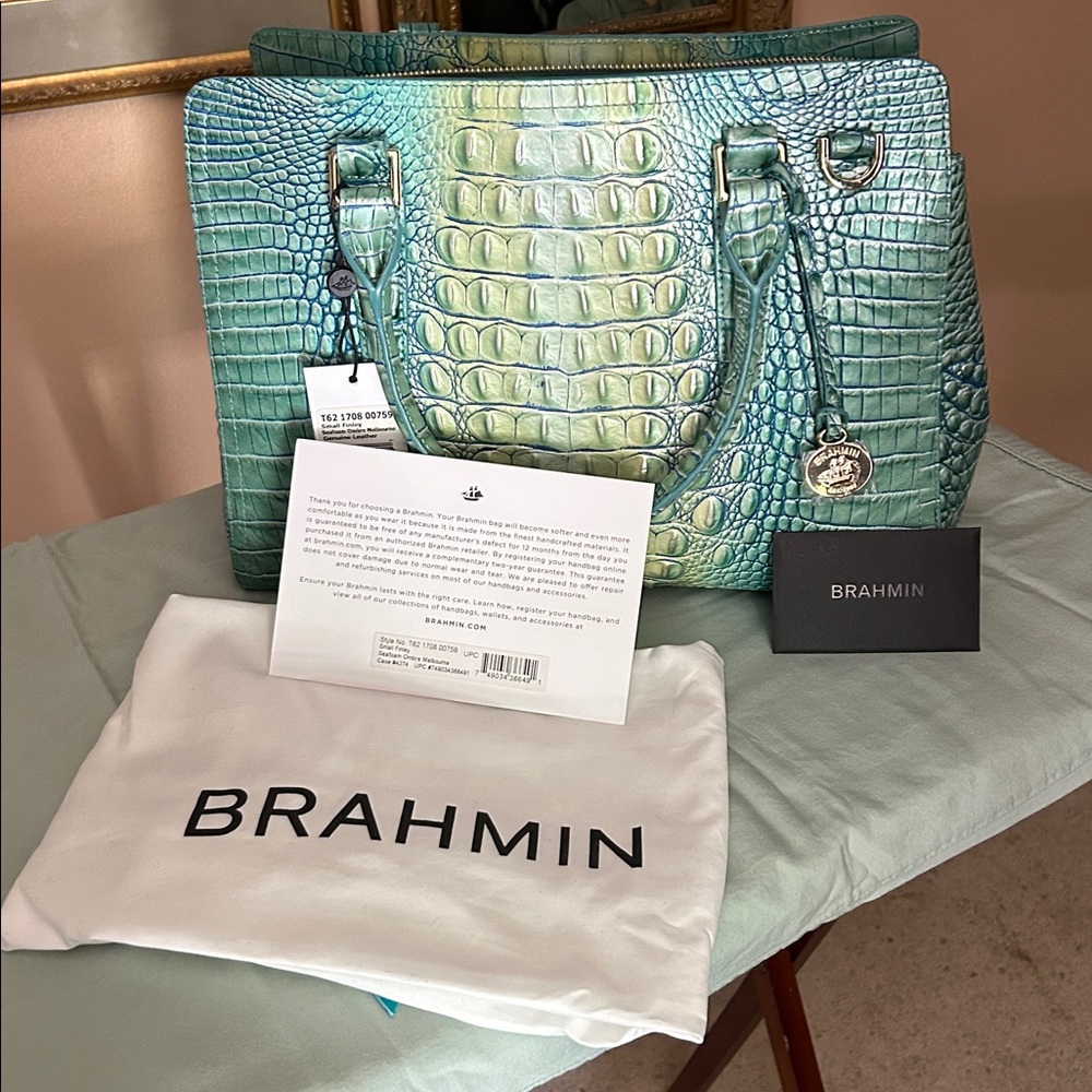 Brahmin small Finley seafoam hombre Melbourne satchel